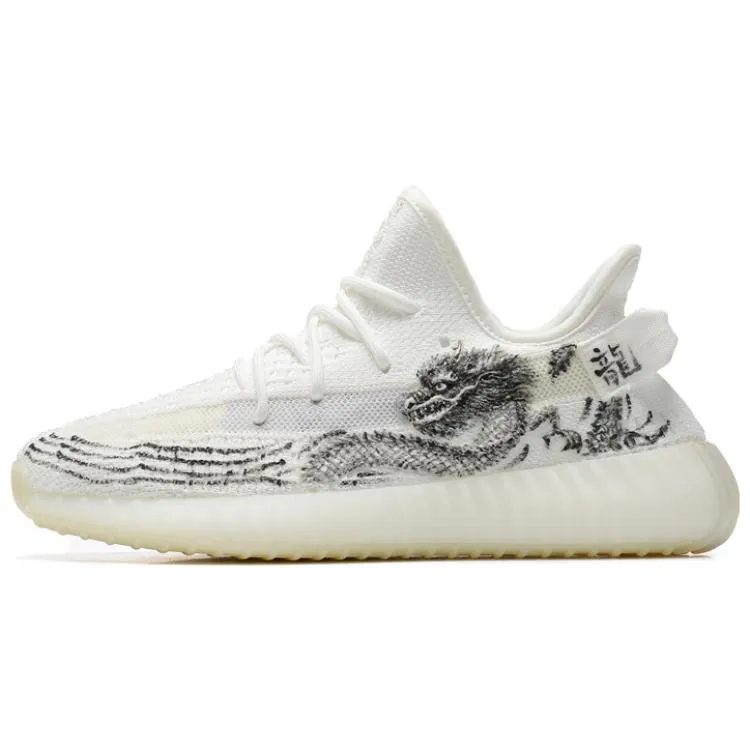 Adidas originals Yeezy Boost 350 V2 Lifestyle Unisex Shoes, color chinese dragon white and black