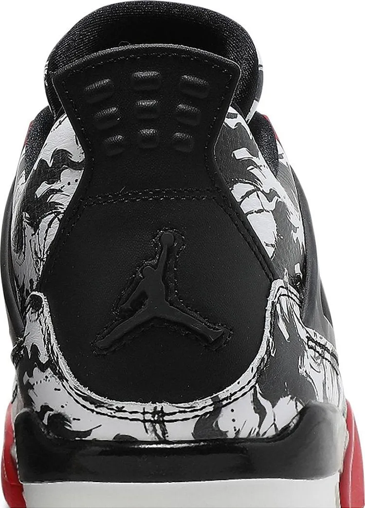 Air Jordan 4 Retro GS Tattoo Sneakers, Black