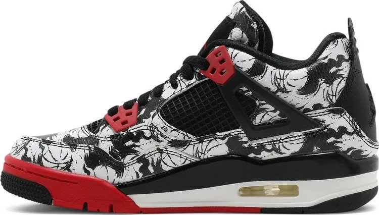 Air Jordan 4 Retro GS Tattoo Sneakers, Black