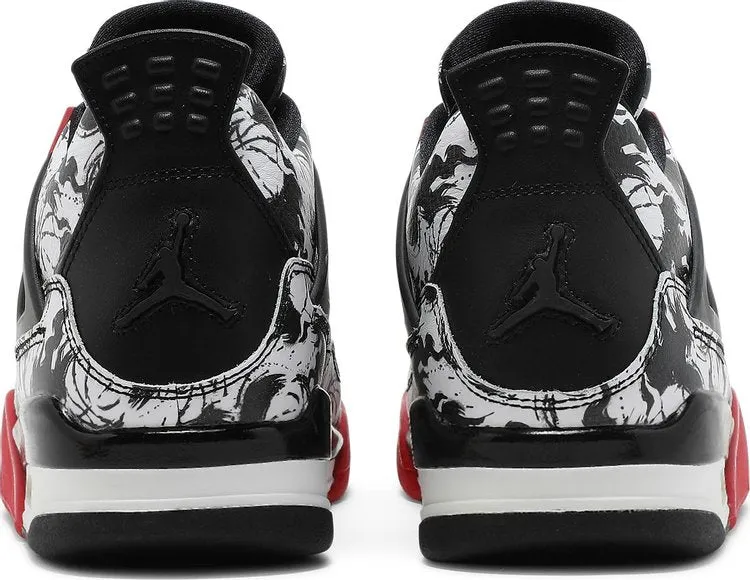 Air Jordan 4 Retro GS Tattoo Sneakers, Black