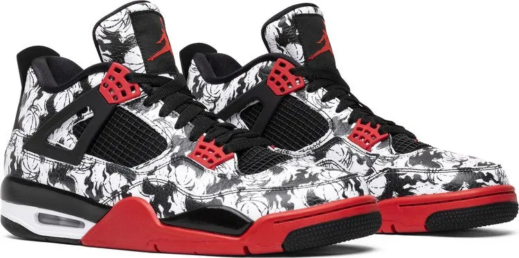 Air Jordan 4 Retro Tattoo Sneakers, Red