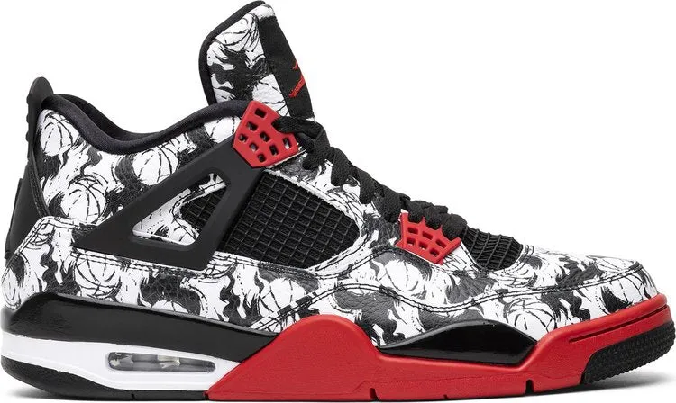 Air Jordan 4 Retro Tattoo Sneakers, Red