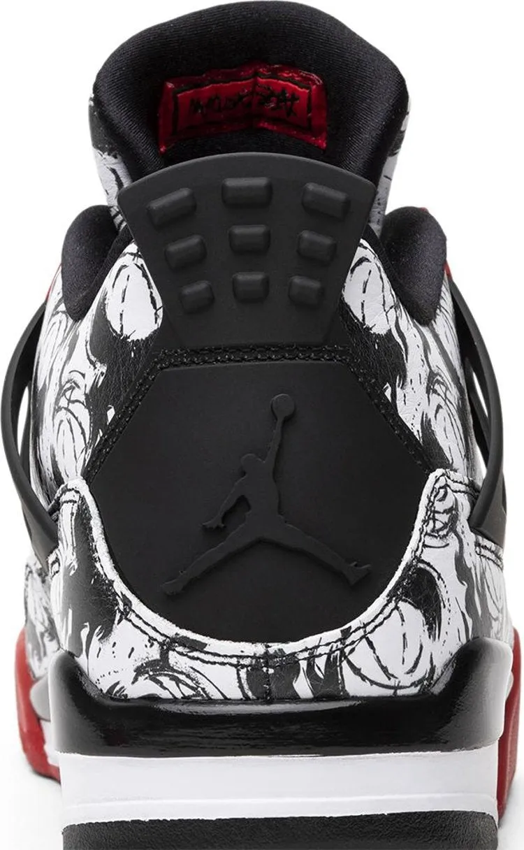 Air Jordan 4 Retro Tattoo Sneakers, Red