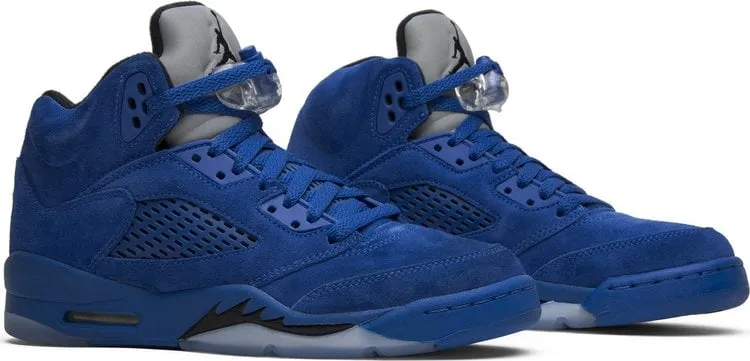 Air Jordan 5 Retro GS Blue Suede sneakers, blue