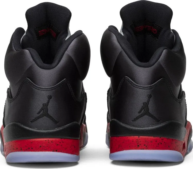 Air Jordan 5 Retro Satin Bred Sneakers, Black