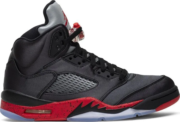 Air Jordan 5 Retro Satin Bred Sneakers, Black