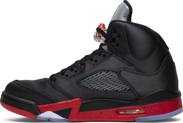 Air Jordan 5 Retro Satin Bred Sneakers, Black