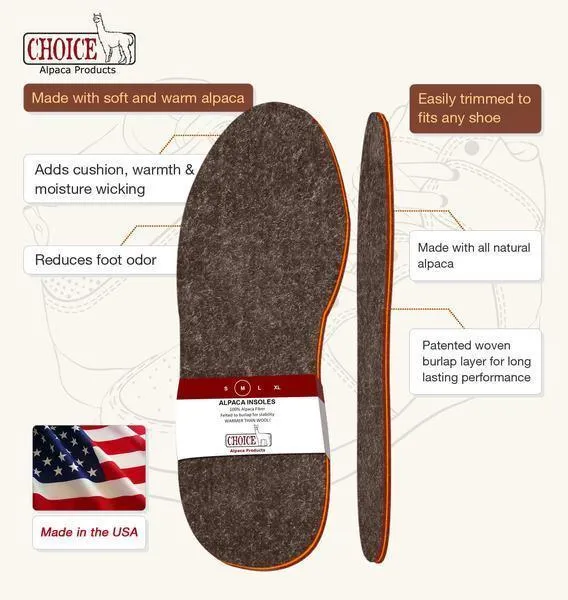 American Choice Alpaca Foot Warmers Inserts and Insoles Of Shoes For Men