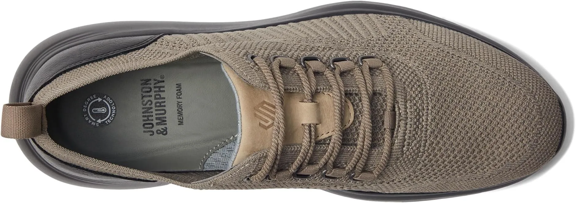 Amherst Knit U-Throat Johnston & Murphy Sneakers, Taupe