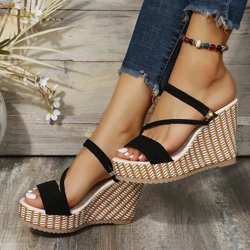 AMOZAE- - New Fashion Women's Summer Wedge Sandals with Super High Heels