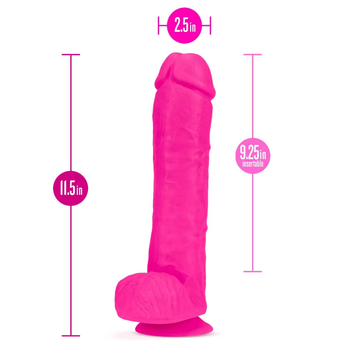 Au Naturel Bold By Blush® | Big John Realistic Pink 11.5-Inch Long Dildo With Balls & Suction Cup Base