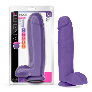 Au Naturel Bold By Blush® | Huge Realistic Purple 10.5-Inch Long Dildo With Balls & Suction Cup Base