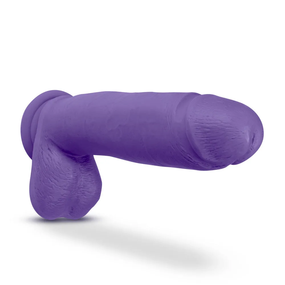 Au Naturel Bold By Blush® | Huge Realistic Purple 10.5-Inch Long Dildo With Balls & Suction Cup Base