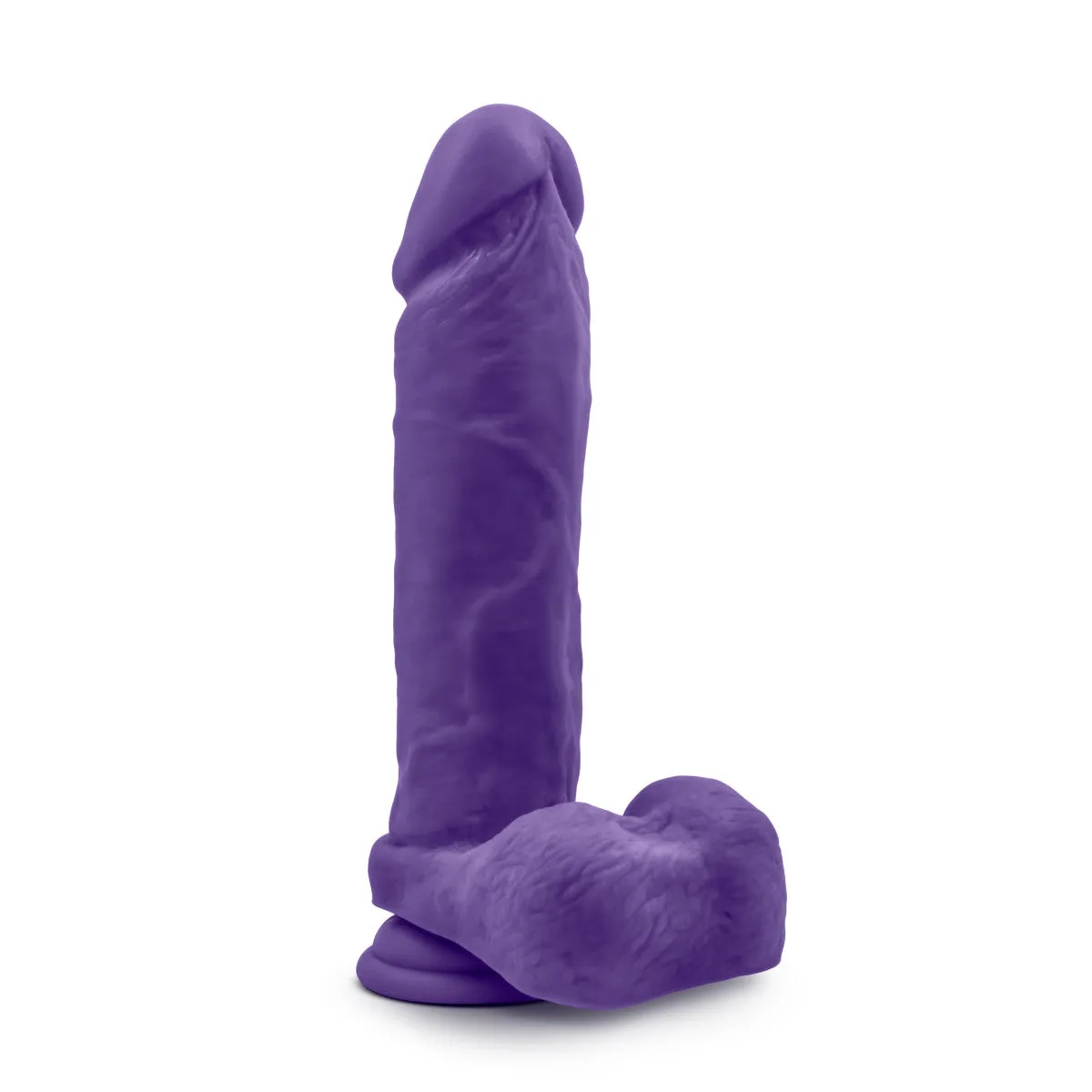 Au Naturel Bold By Blush® | Massive Realistic Purple 9-Inch Long Dildo With Balls & Suction Cup Base