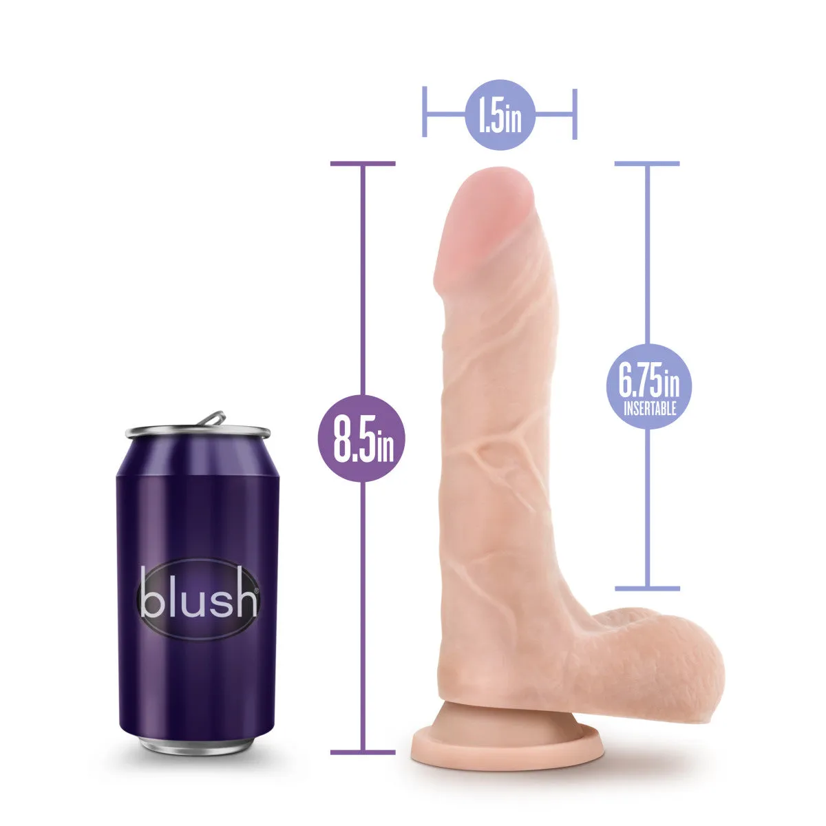 Au Naturel By Blush® | Mister Perfect Realistic Beige 8.5-Inch Long Dildo With Balls & Suction Cup Base