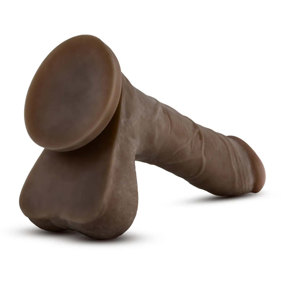 Au Naturel By Blush® | Mister Perfect Realistic Chocolate 8.5-Inch Long Dildo With Balls & Suction Cup Base