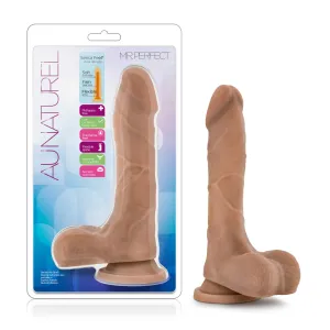 Au Naturel By Blush® | Mister Perfect Realistic Mocha 8.5-Inch Long Dildo With Balls & Suction Cup Base