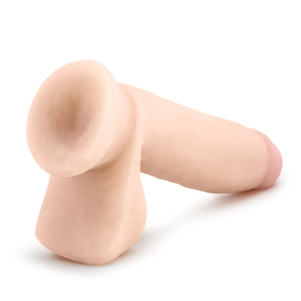 Au Naturel By Blush® | Realistic Beige 7-Inch Long Dildo With Balls & Suction Cup Base