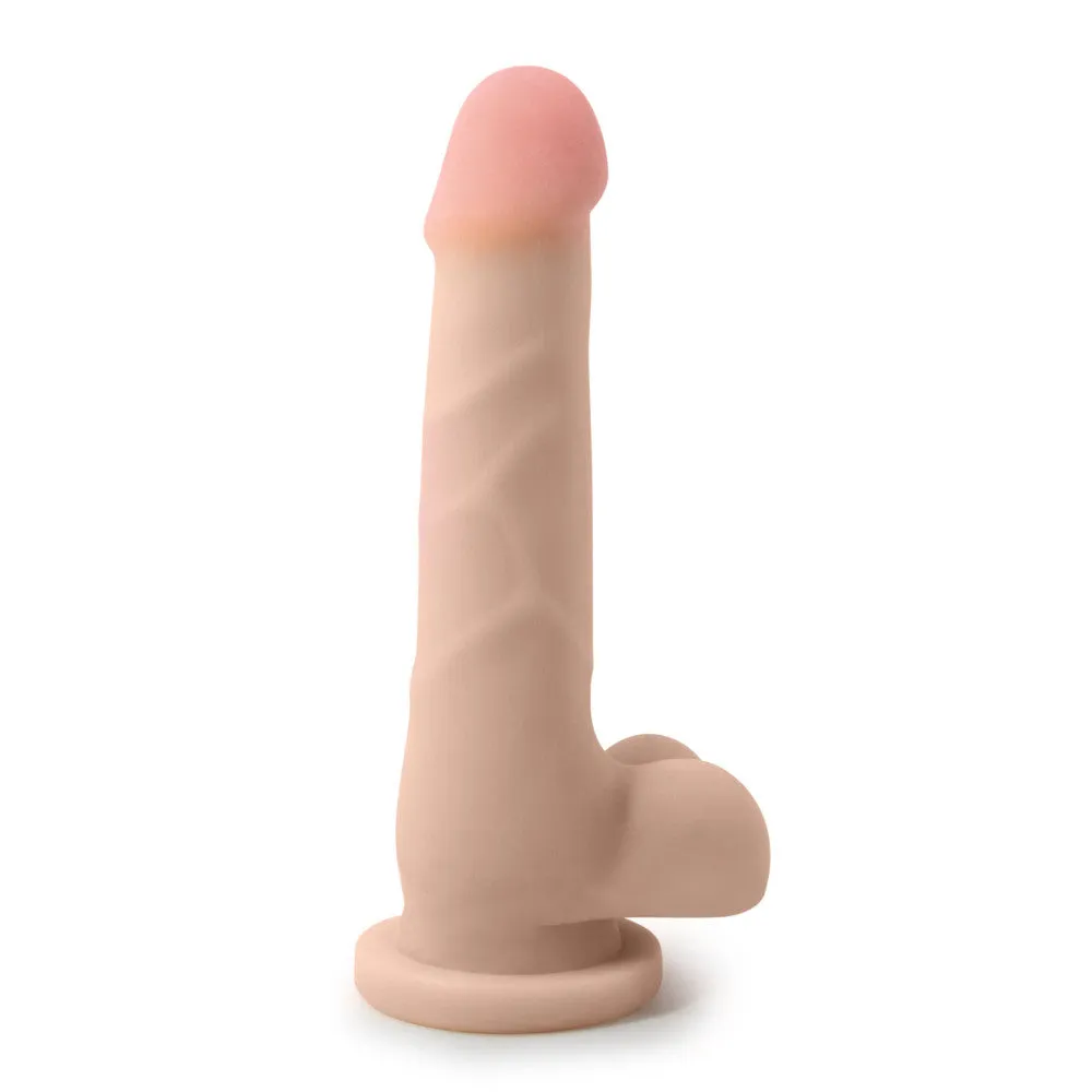 Au Naturel By Blush® | Realistic Beige 7.5-Inch Long Dildo With Balls & Suction Cup Base