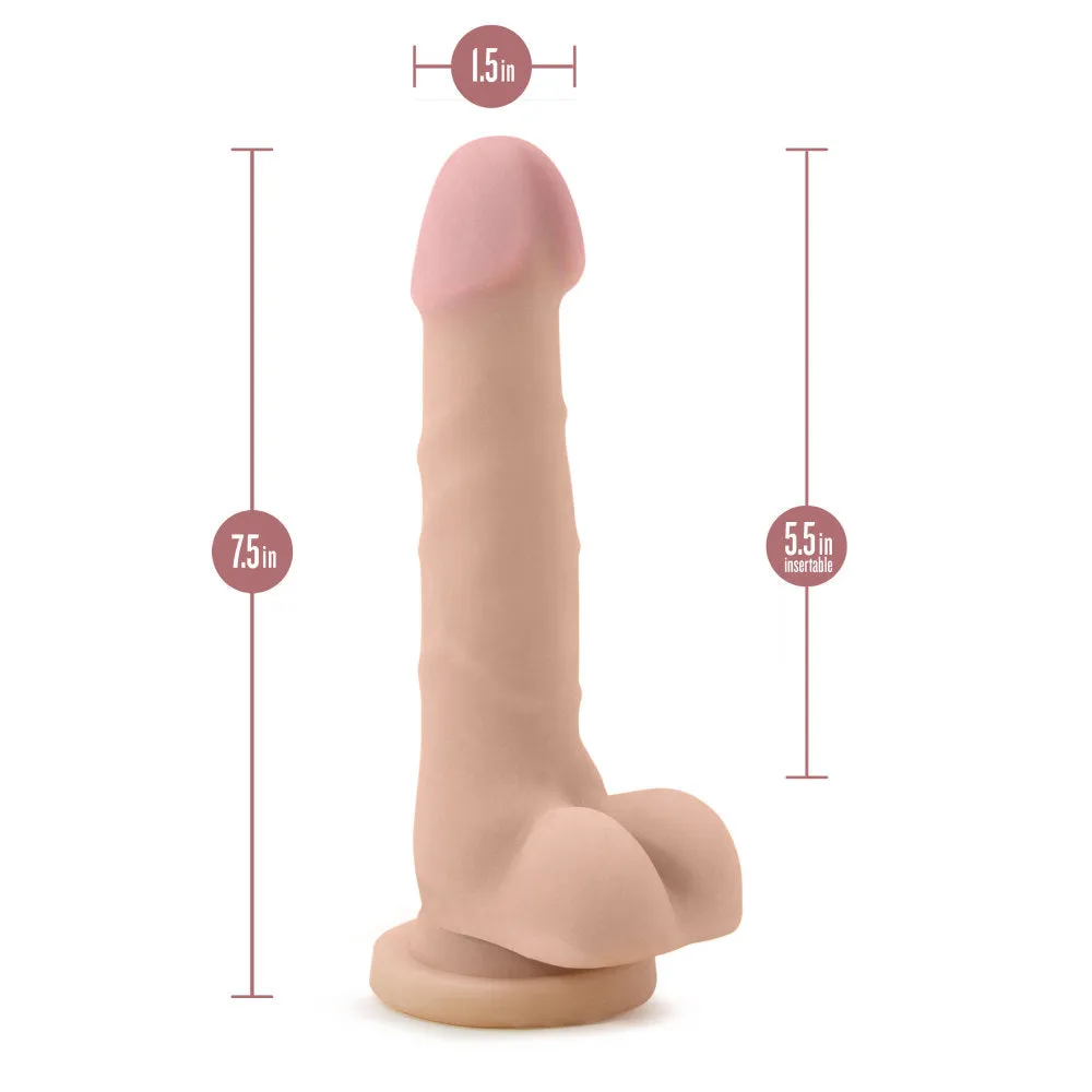 Au Naturel By Blush® | Realistic Beige 7.5-Inch Long Dildo With Balls & Suction Cup Base