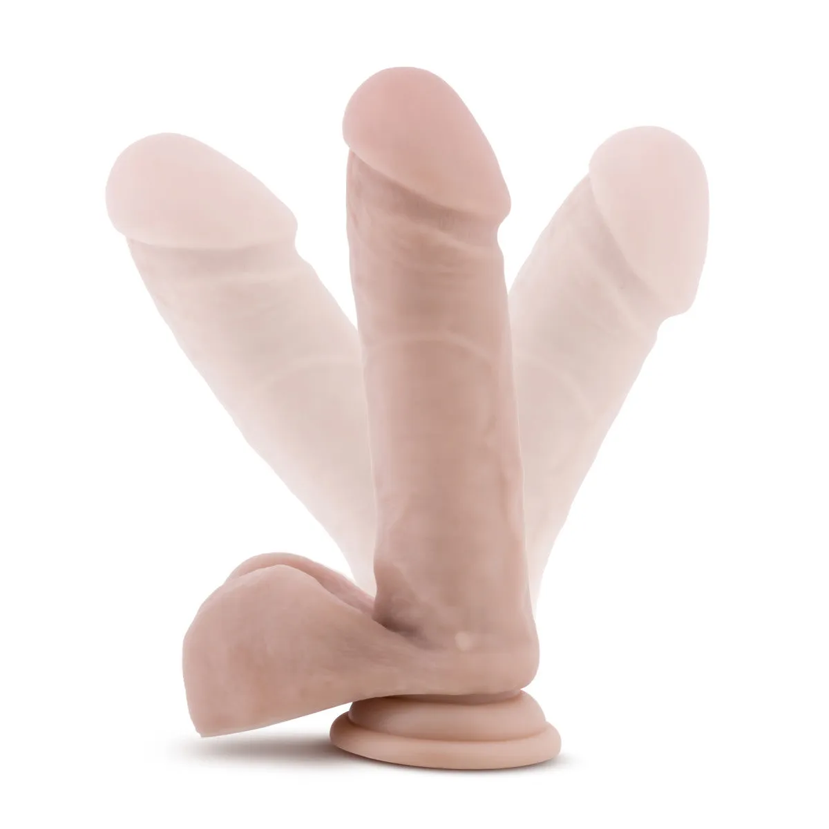 Au Naturel By Blush® | Realistic Beige 8-Inch Long Dildo With Balls & Suction Cup Base