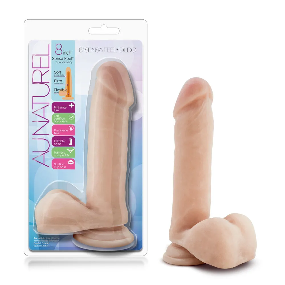 Au Naturel By Blush® | Realistic Beige 8-Inch Long Dildo With Balls & Suction Cup Base