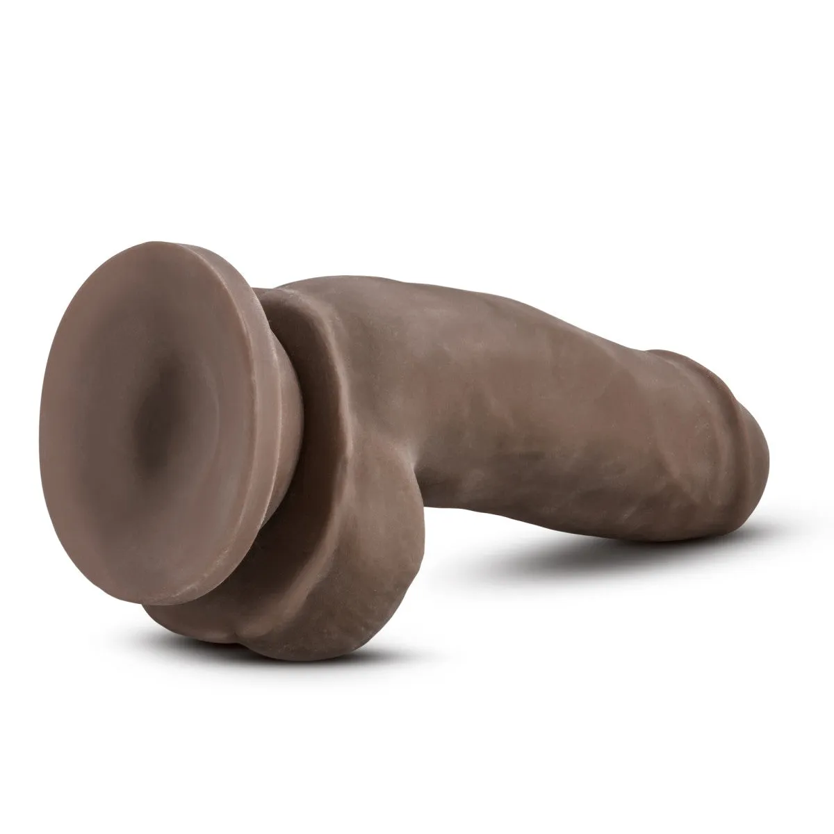 Au Naturel By Blush® | Realistic Chocolate 7-Inch Long Dildo With Balls & Suction Cup Base