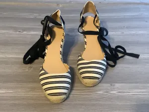 Blue & Cream Sandals Heels Wedge J. Crew, Size 8.5