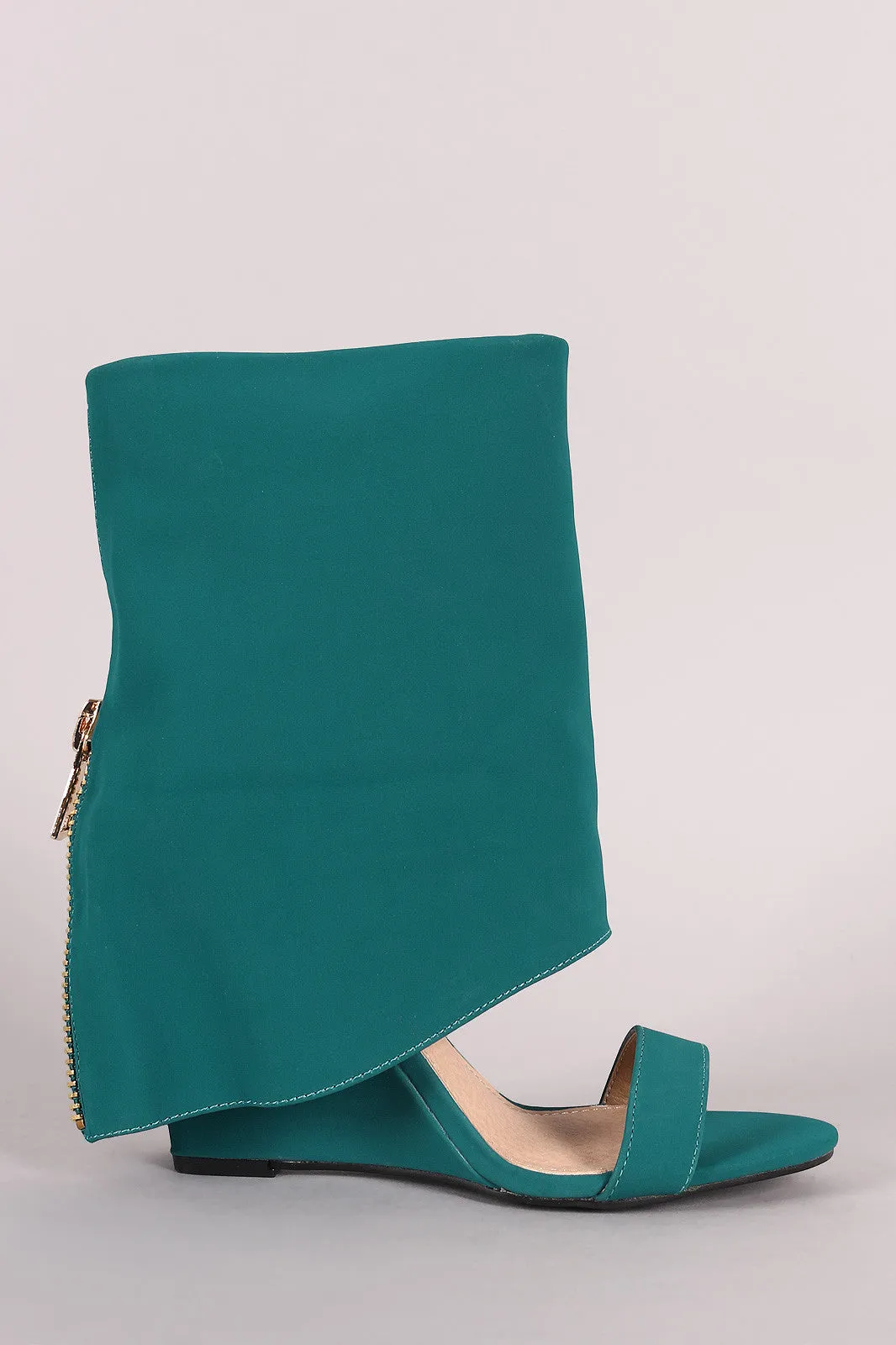 Boot Shaft Open Toe Wedge Heels