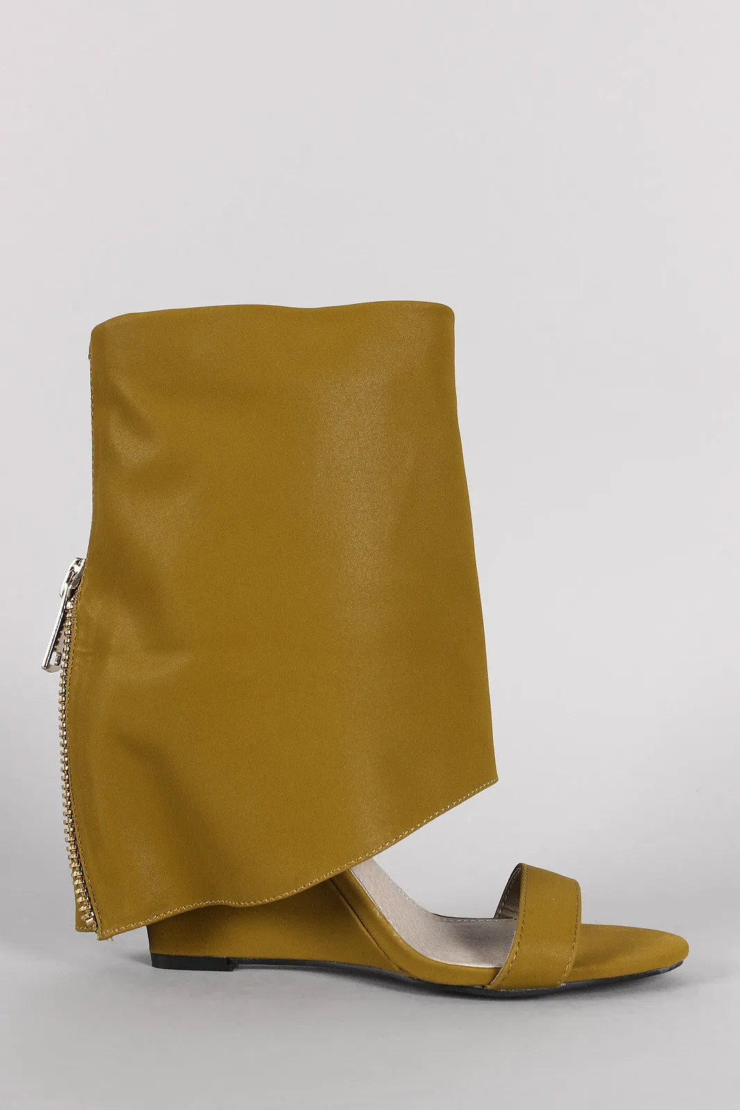 Boot Shaft Open Toe Wedge Heels