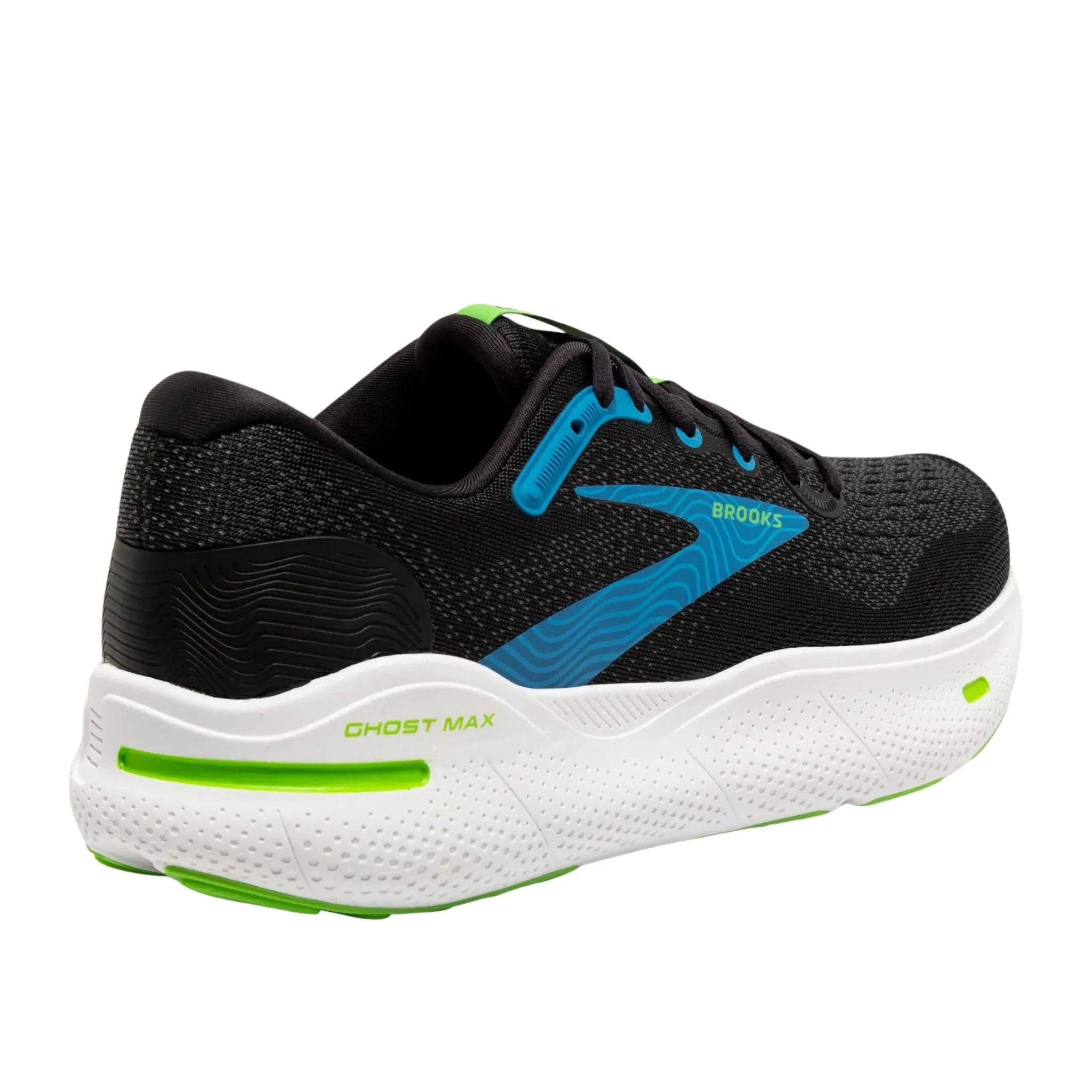 Brooks Men's 110406 060 Ghost Max Black Atomic Blue Jasmine Cushion Running Shoes