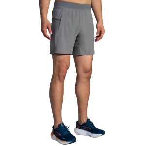 Brooks | Sherpa 7" 2-in-1 Short | Men's | Heather Charcoal