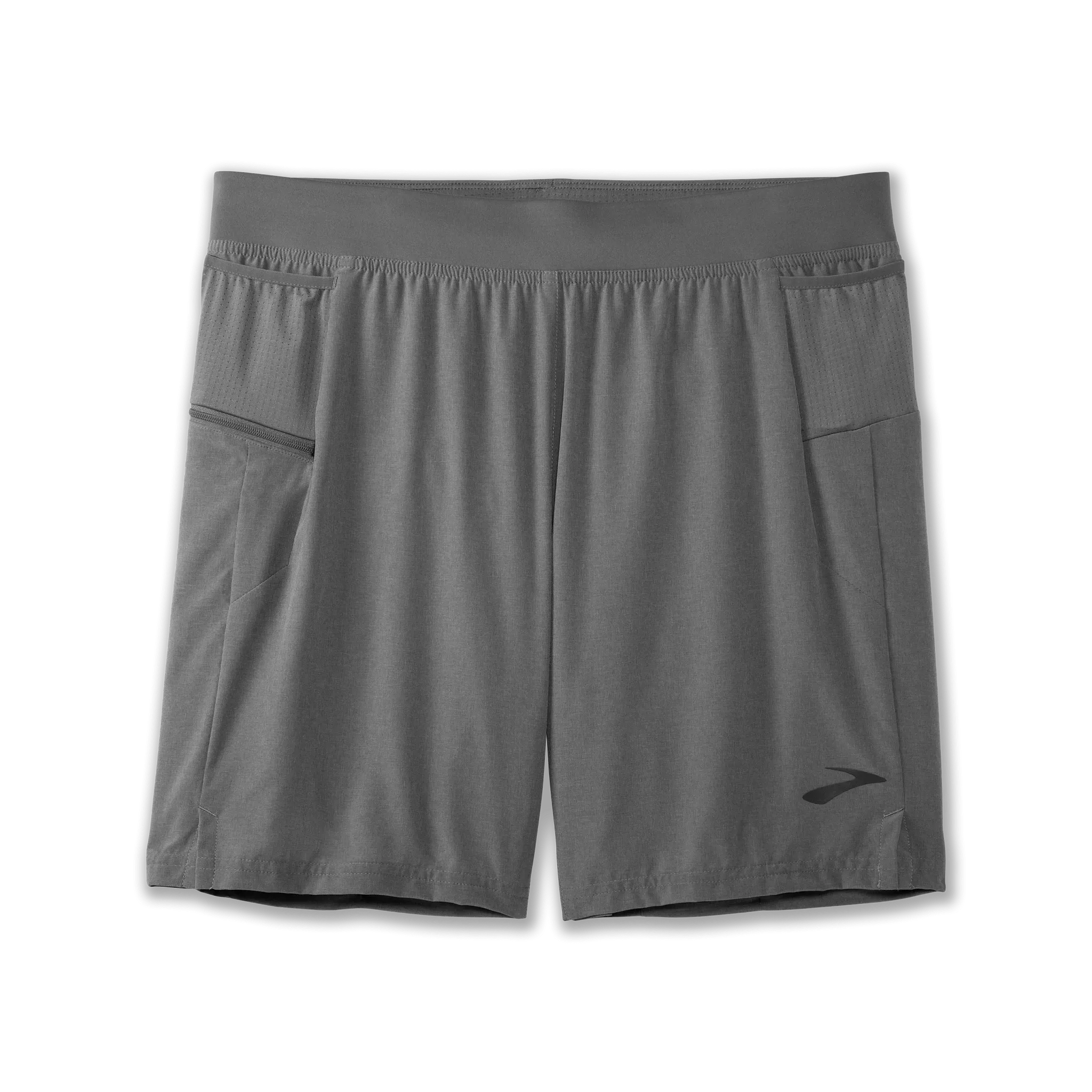 Brooks | Sherpa 7" 2-in-1 Short | Men's | Heather Charcoal