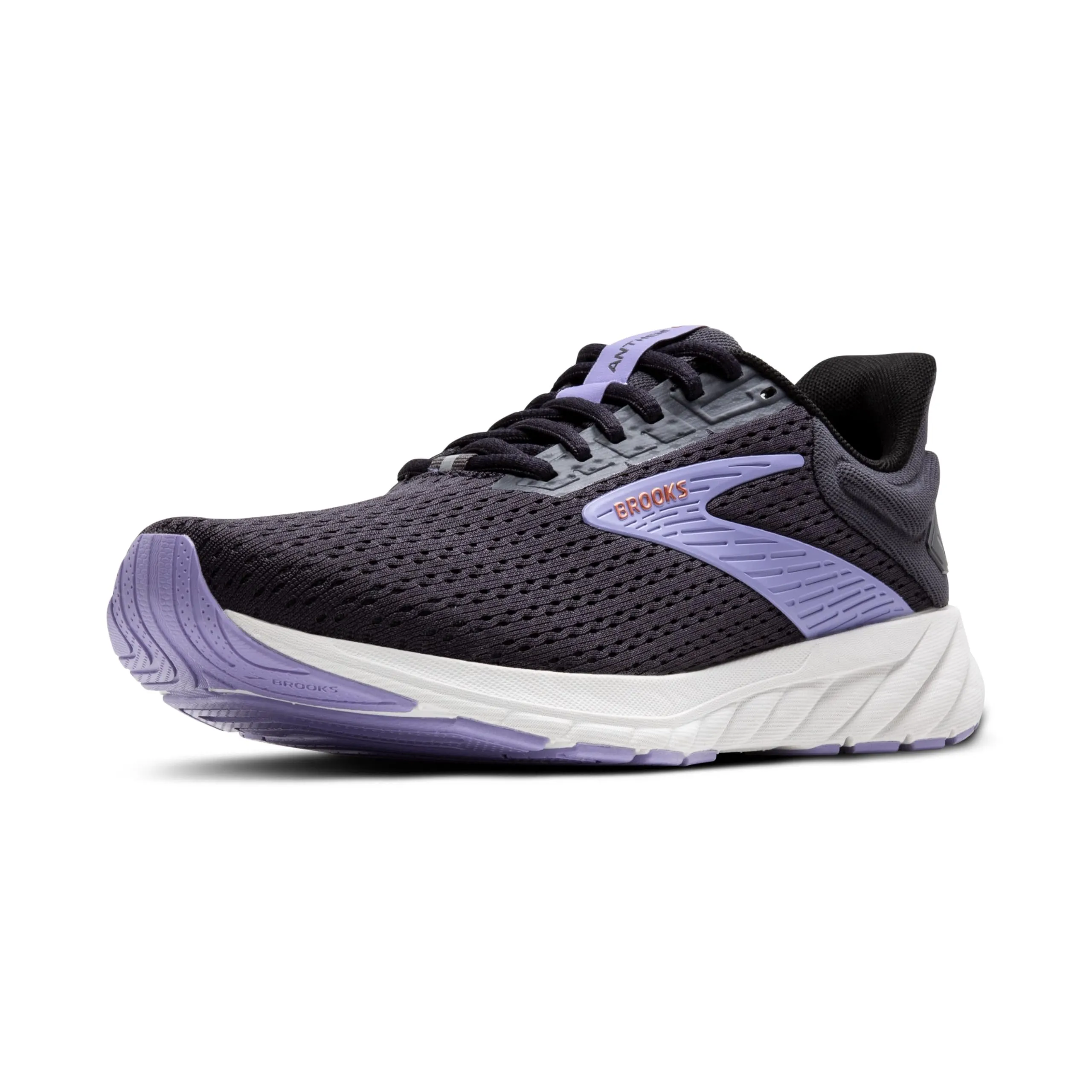 Brooks Women’s Anthem 6 Neutral Running Shoe - Ebony/Lavender/Copper - 8 Medium