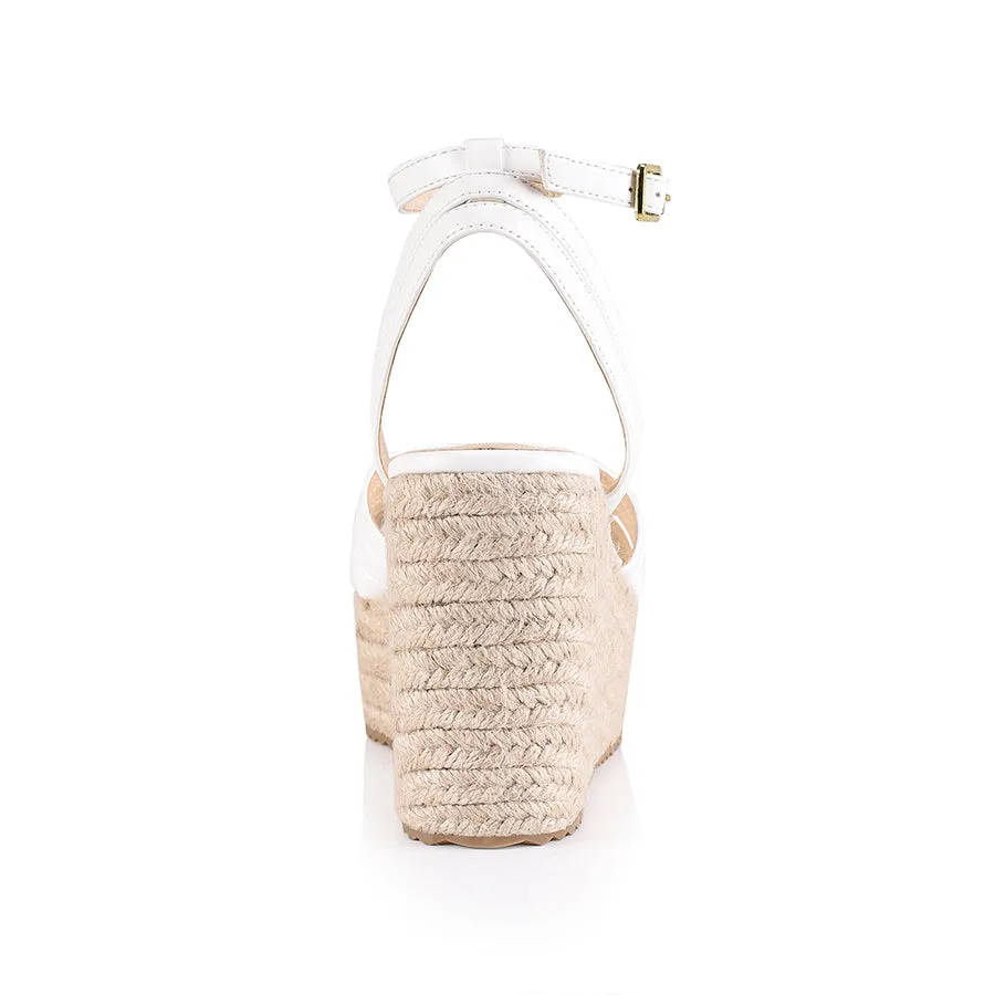 Callie Rope Wedges - White Softee