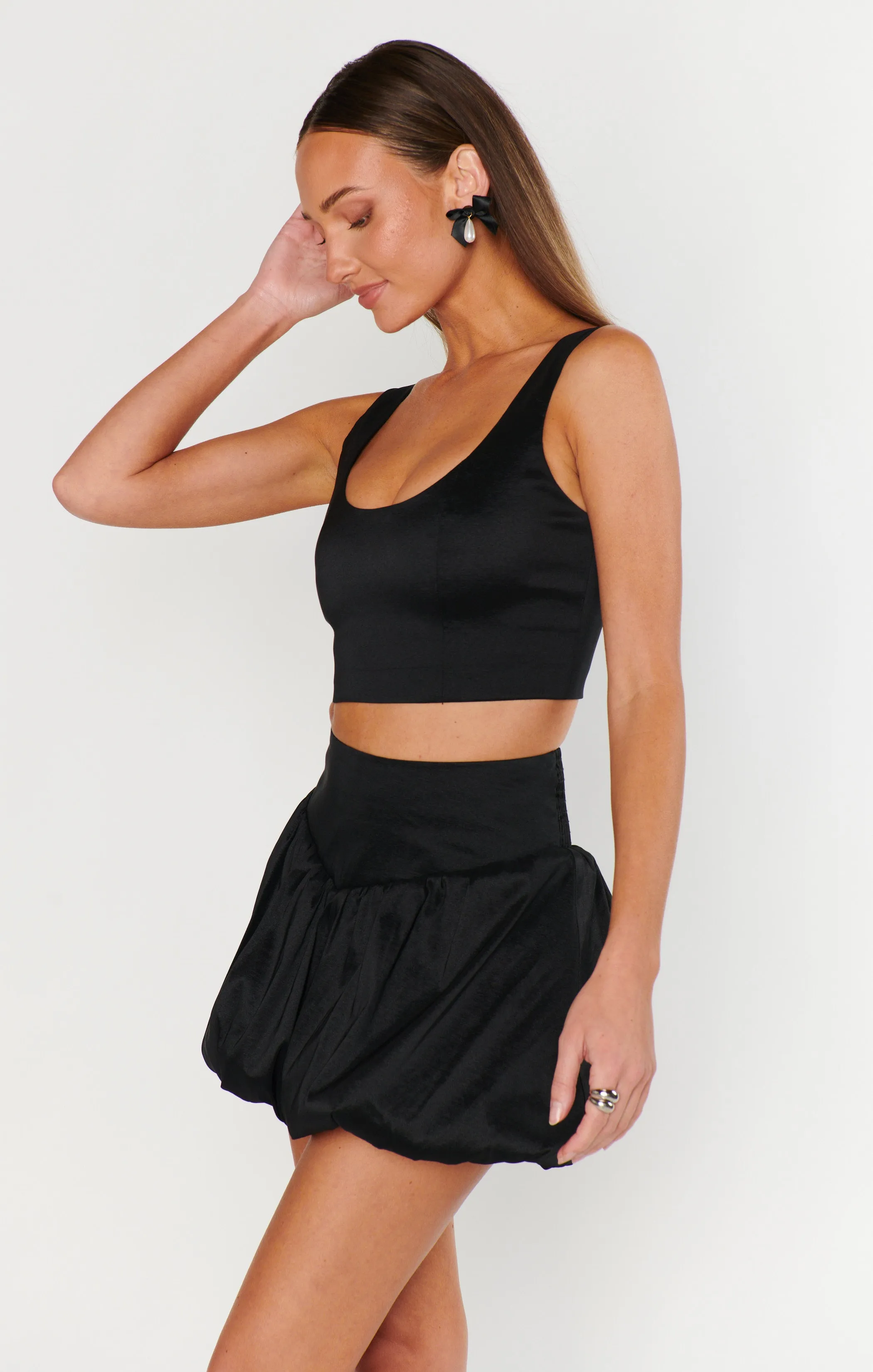 Celeste Skort ~ Black Taffeta