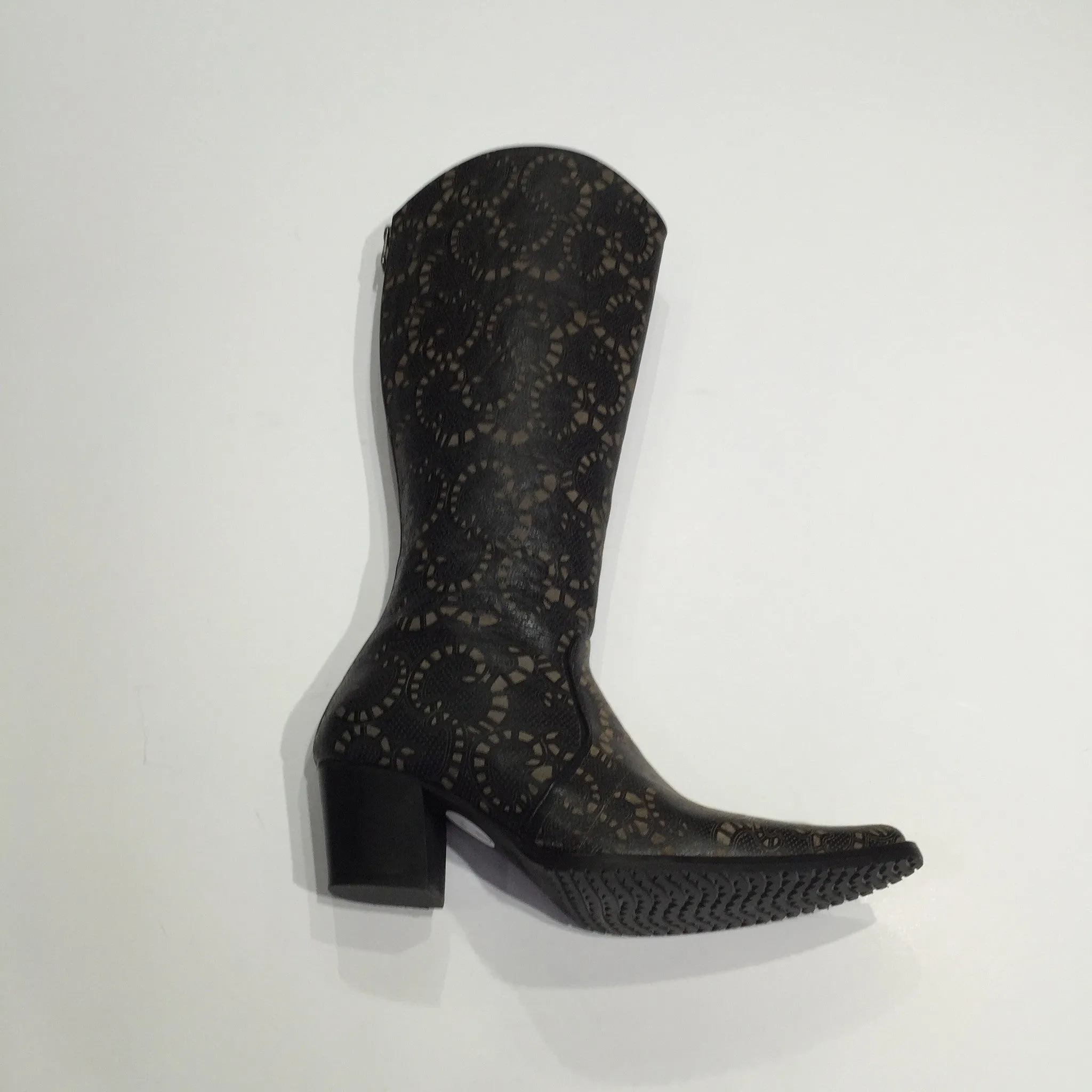 Cheyenne Tall Laser Cut Leather Boot