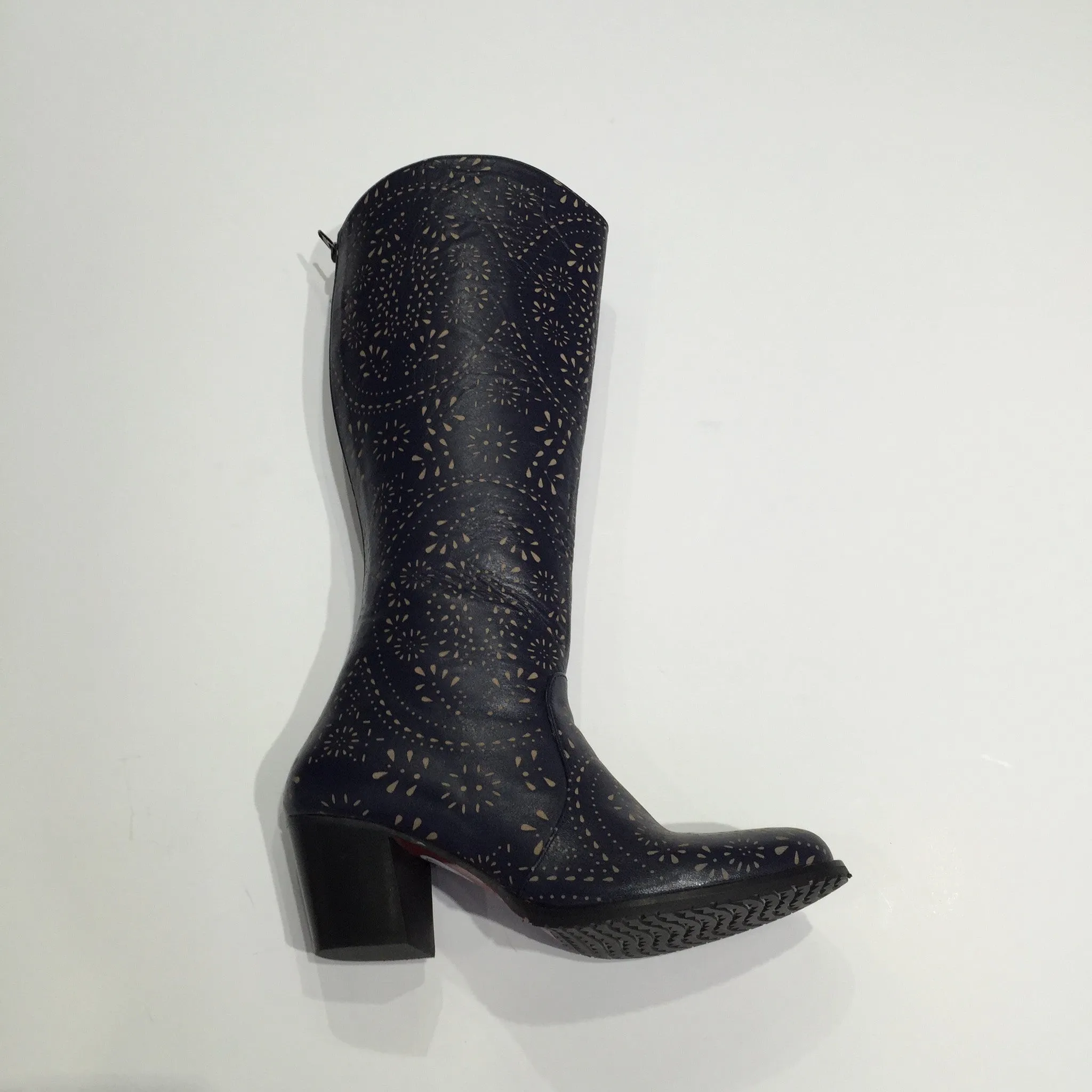 Cheyenne Tall Laser Cut Leather Boot