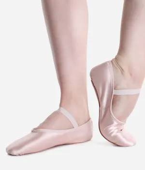 Child's Full Sole, Satin Ballet Shoes - BAE16