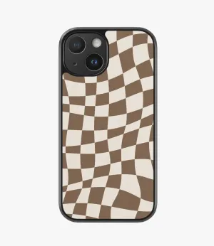 Coffee Checkered Hybrid Phone Case