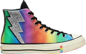 Converse Chuck 70 Hi Pride Shimmering Black Rainbow Sneakers, black