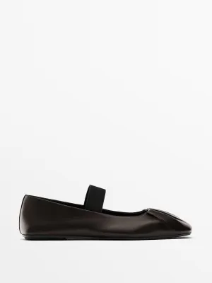 Cowhide leather ballet flats