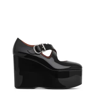 Criss Cross Wedges, Patent Black