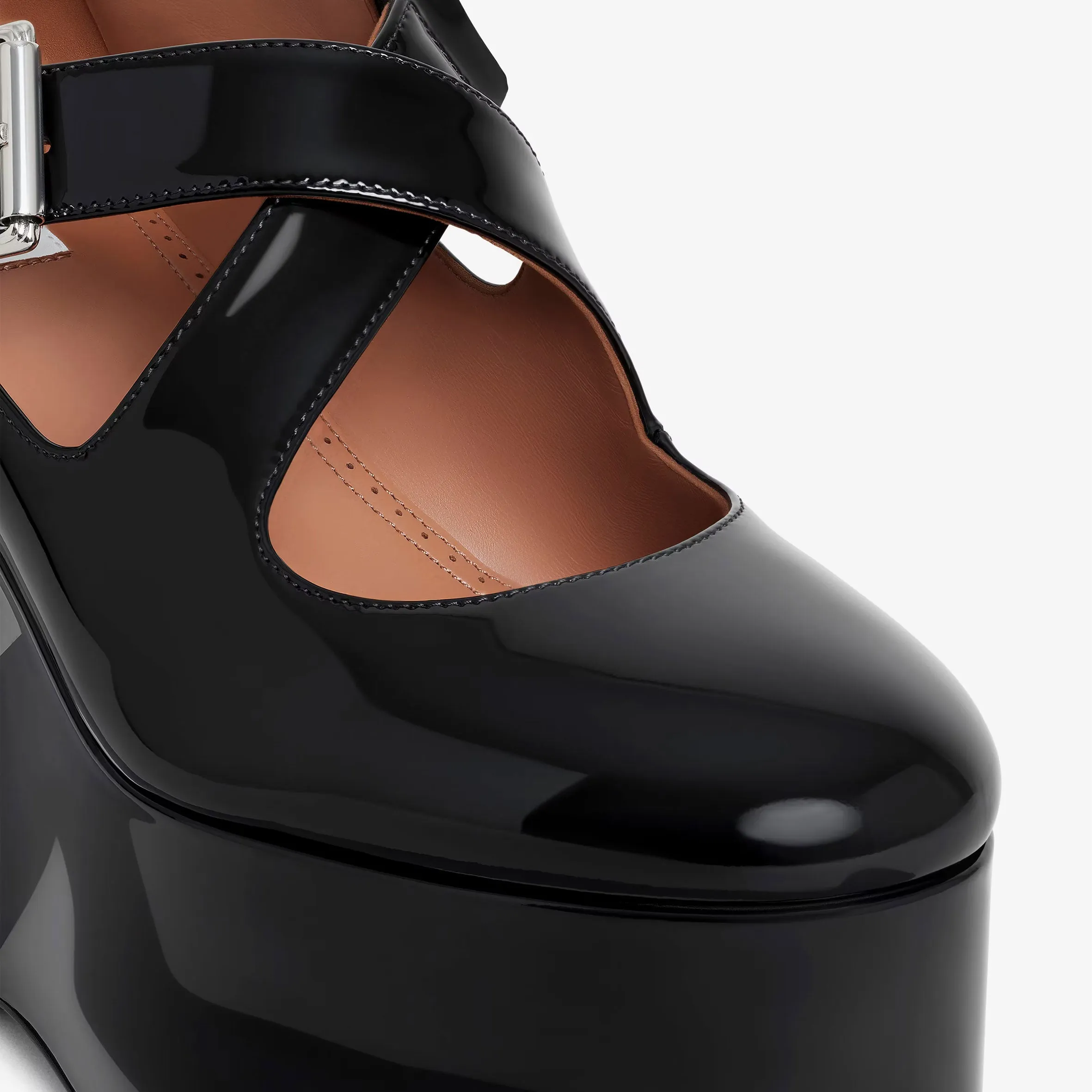 Criss Cross Wedges, Patent Black