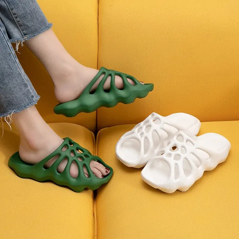 Cut Out Platform Slippers Women