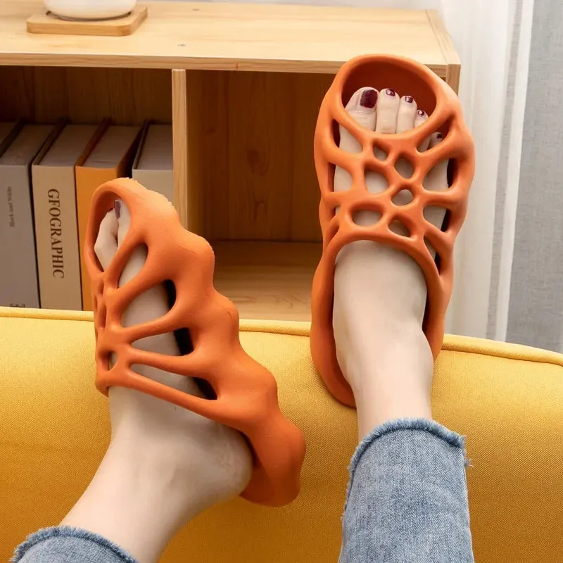 Cut Out Platform Slippers Women