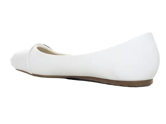 Damen Slipper Halbschuhe Ballerina Loafer Mokassins Slip On Flats Freizeit White # 8206