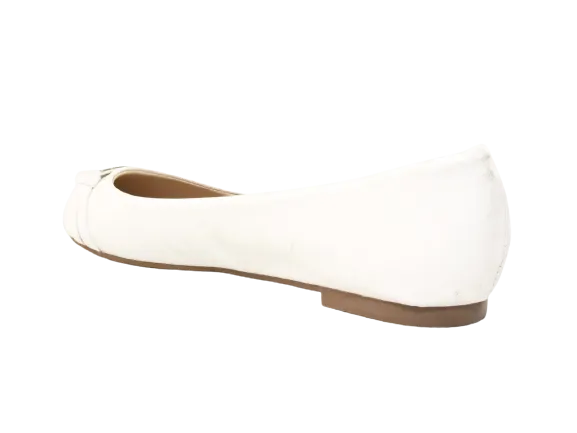 Damen Slipper Halbschuhe Ballerina Loafer Mokassins Slip On Flats Freizeit White # 8382-7