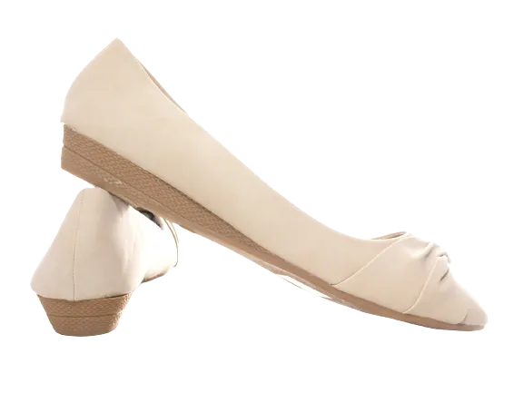 Damen Slipper Keilabsatz Ballerina Loafer Mokassins Slip On Flats Freizeit Beige # 8074