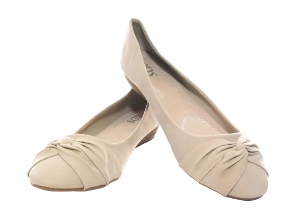 Damen Slipper Keilabsatz Ballerina Loafer Mokassins Slip On Flats Freizeit Beige # 8074